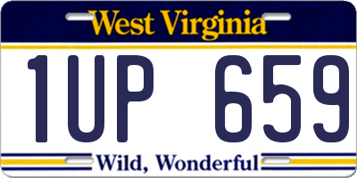 WV license plate 1UP659