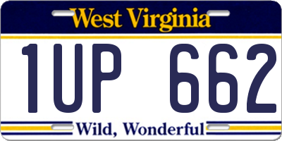 WV license plate 1UP662