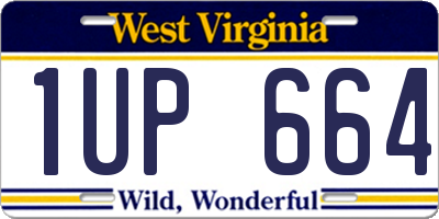 WV license plate 1UP664