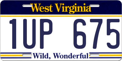WV license plate 1UP675