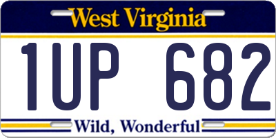 WV license plate 1UP682