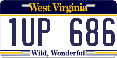 WV license plate 1UP686