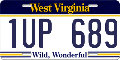 WV license plate 1UP689