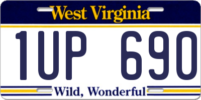 WV license plate 1UP690
