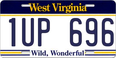 WV license plate 1UP696