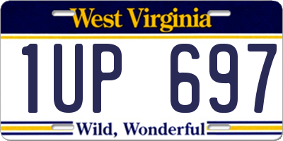 WV license plate 1UP697