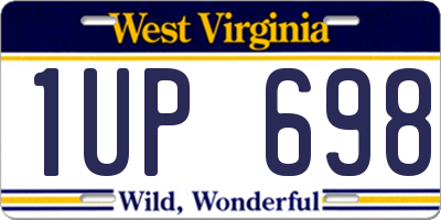 WV license plate 1UP698