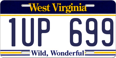 WV license plate 1UP699