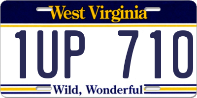 WV license plate 1UP710