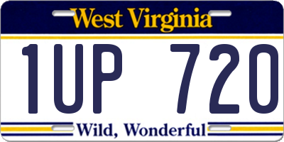 WV license plate 1UP720