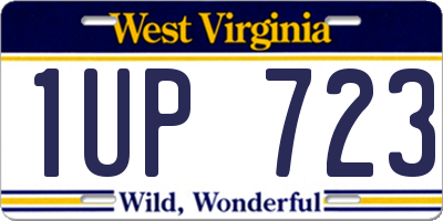 WV license plate 1UP723