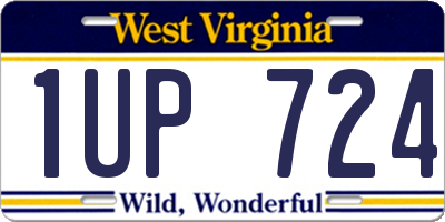 WV license plate 1UP724