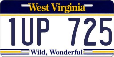 WV license plate 1UP725