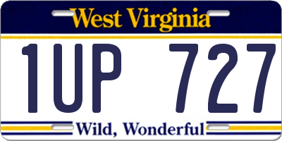 WV license plate 1UP727
