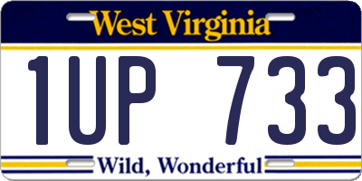 WV license plate 1UP733