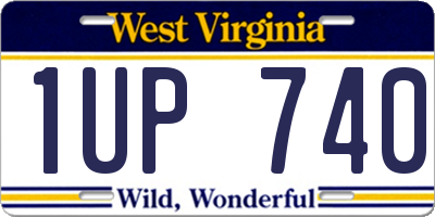 WV license plate 1UP740