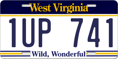 WV license plate 1UP741