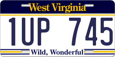 WV license plate 1UP745