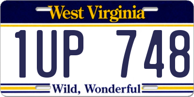 WV license plate 1UP748