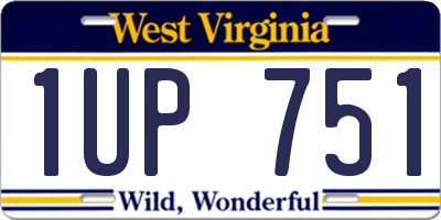 WV license plate 1UP751