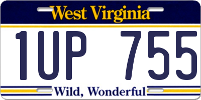 WV license plate 1UP755