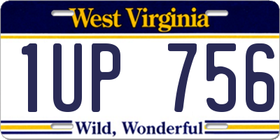WV license plate 1UP756