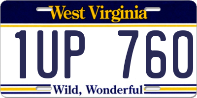 WV license plate 1UP760