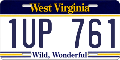 WV license plate 1UP761