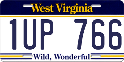 WV license plate 1UP766