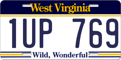 WV license plate 1UP769