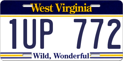 WV license plate 1UP772