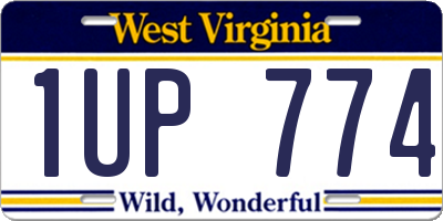 WV license plate 1UP774