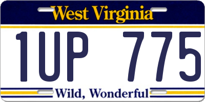WV license plate 1UP775