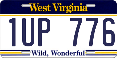 WV license plate 1UP776