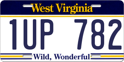 WV license plate 1UP782