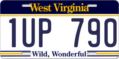 WV license plate 1UP790