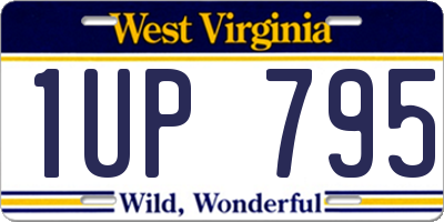 WV license plate 1UP795