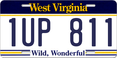 WV license plate 1UP811