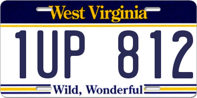WV license plate 1UP812