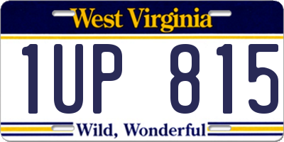 WV license plate 1UP815