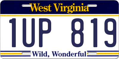 WV license plate 1UP819