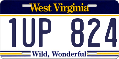 WV license plate 1UP824