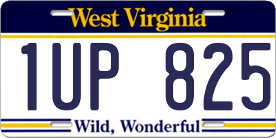 WV license plate 1UP825