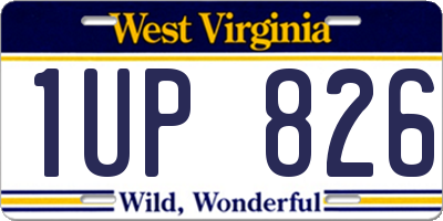 WV license plate 1UP826