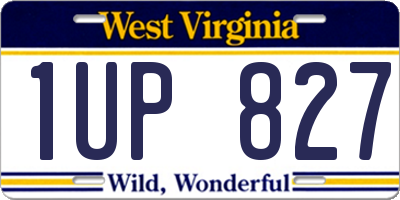 WV license plate 1UP827