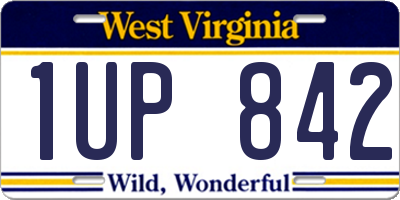 WV license plate 1UP842