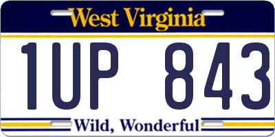 WV license plate 1UP843