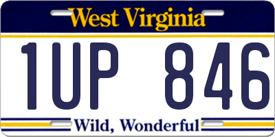 WV license plate 1UP846