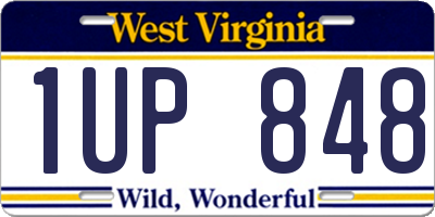 WV license plate 1UP848