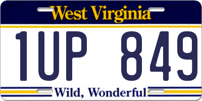 WV license plate 1UP849